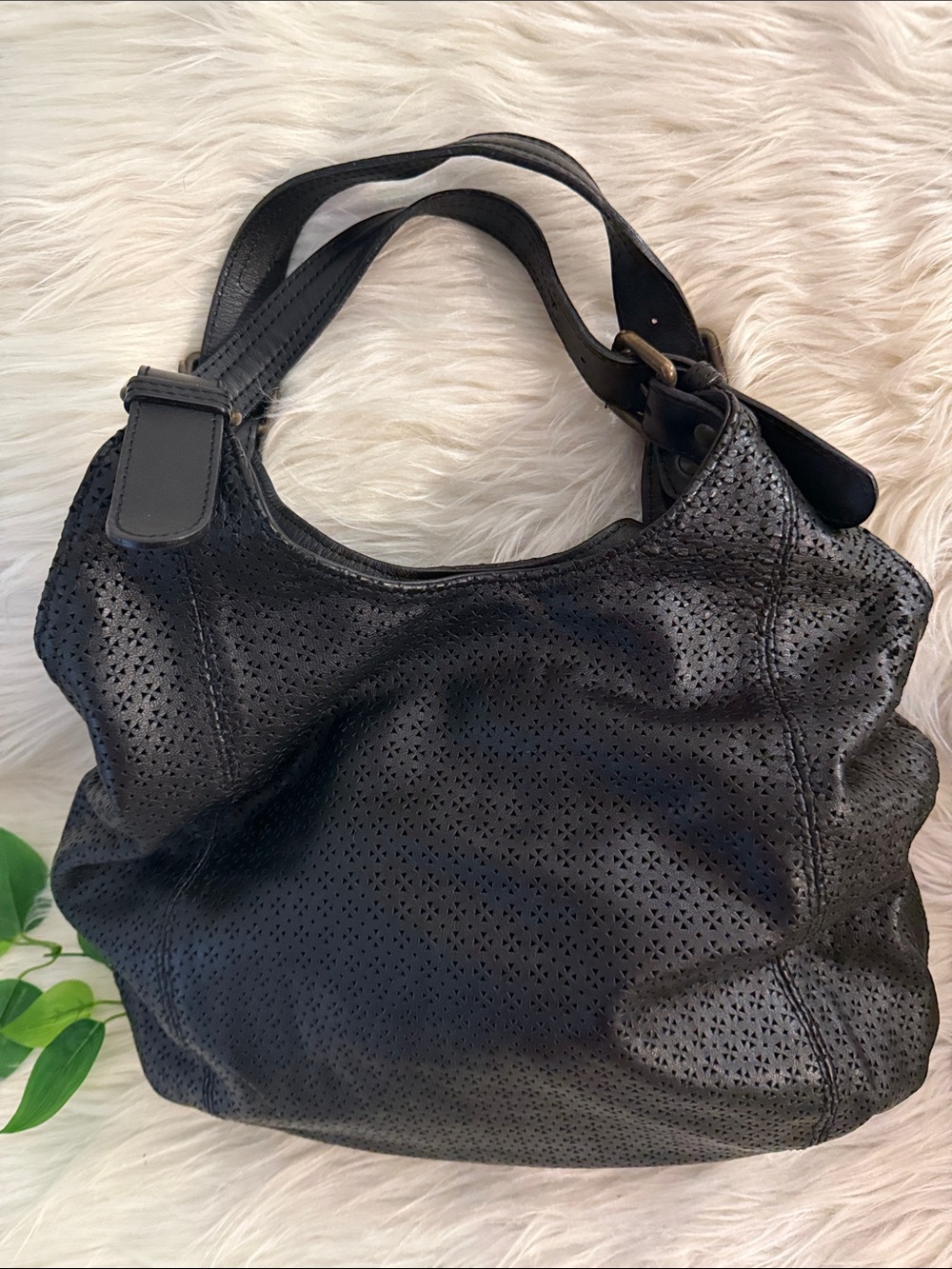 Gerad Darel Classic Black Genuine Leather Perforated Women’s Shoulder Bag